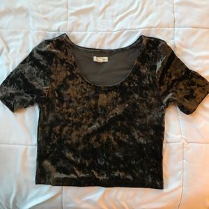 Brown Velvet Urban Outfitters Crop Top